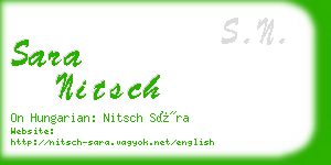 sara nitsch business card
